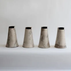 StudioNudo Vaso decorativo trasparente Raku tagliato alto