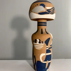 Enryhands Vaso Decorativo U2 con Motivo Astratto in Terracotta