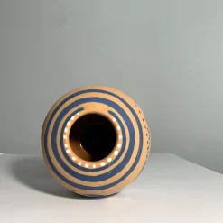 Enryhands Vaso Decorativo U2 con Motivo Astratto in Terracotta