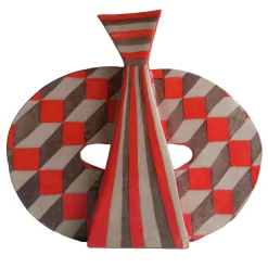 Chiara Berta Vaso decorativo Wild Double-Face rosso in terracotta