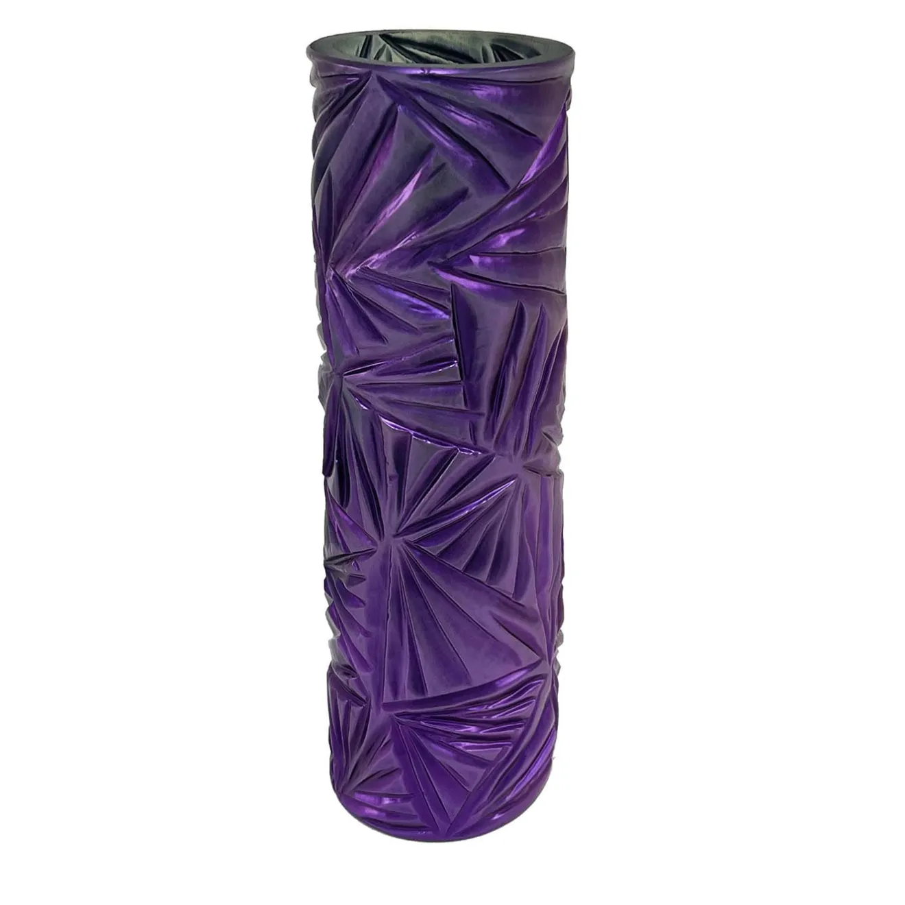 Ghirò Studio Vaso di cristallo viola inciso a mano