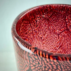 Gambaro e Tagliapietra Vaso di murrine in filigrana bianca e rossa