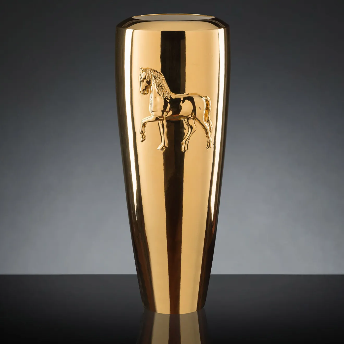VGnewtrend Vaso d'oro con cavallo Obice