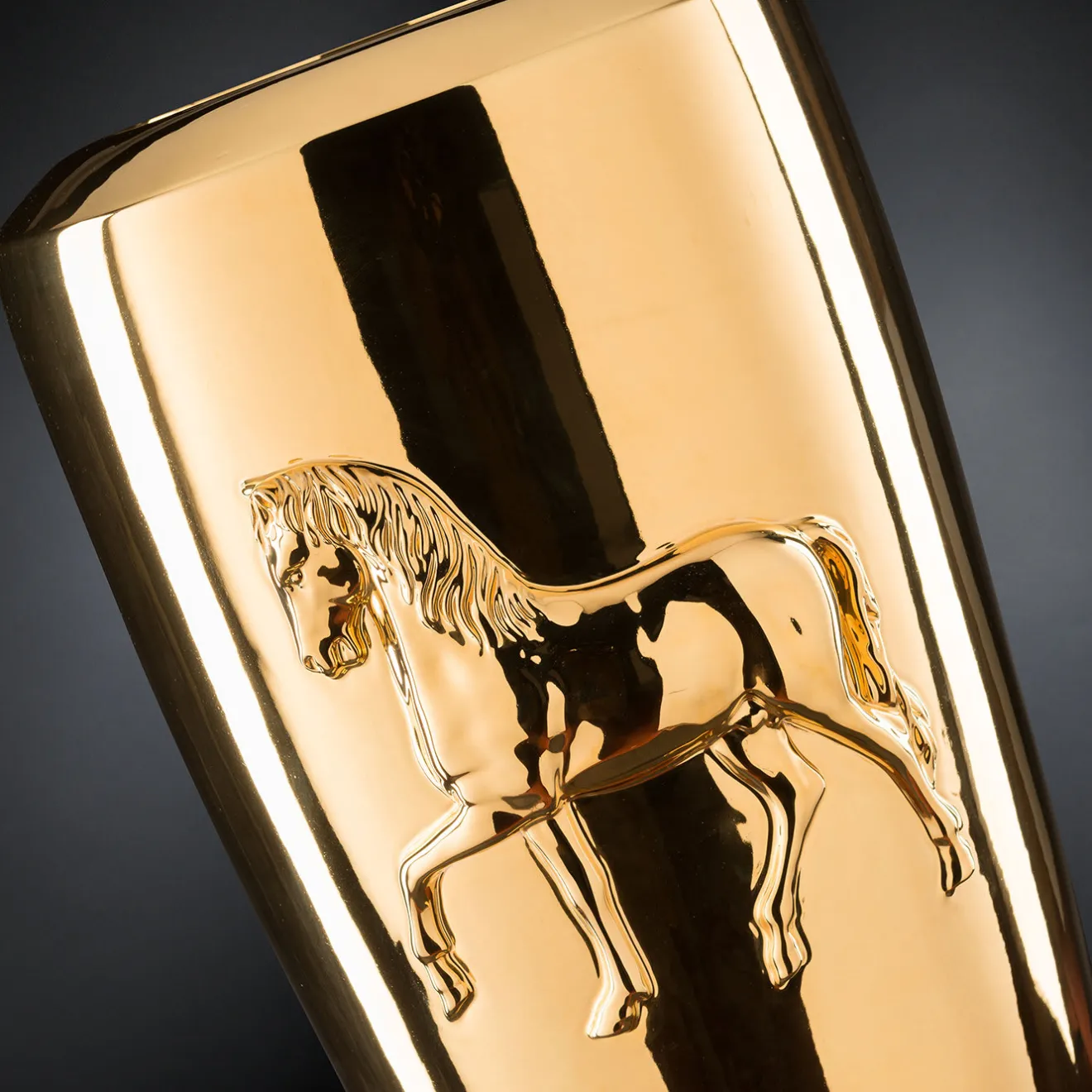VGnewtrend Vaso d'oro con cavallo Obice