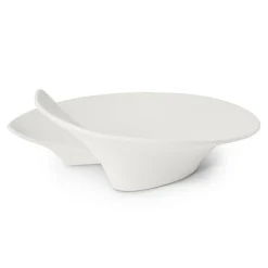 Lineasette Vaso e centrotavola in ceramica bianca Elica