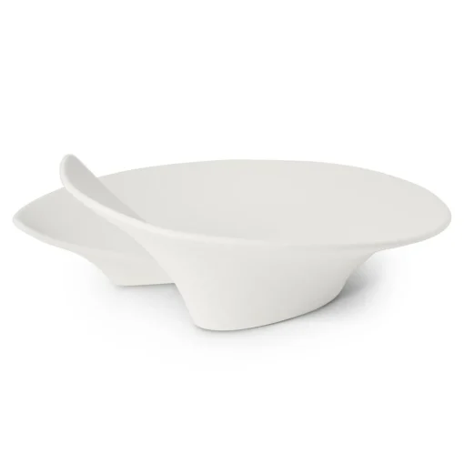 Lineasette Vaso e centrotavola in ceramica bianca Elica