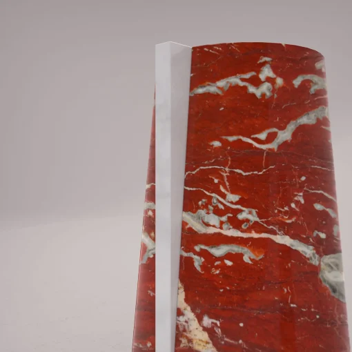 Carcino Design Vaso Elara Rosso Francia e Bianco Carrara