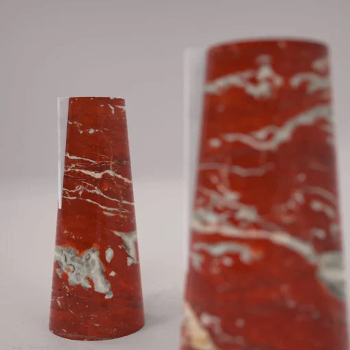 Carcino Design Vaso Elara Rosso Francia e Bianco Carrara