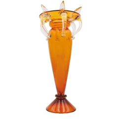 Driade Vaso Florian II arancione e trasparente di Borek Sipek