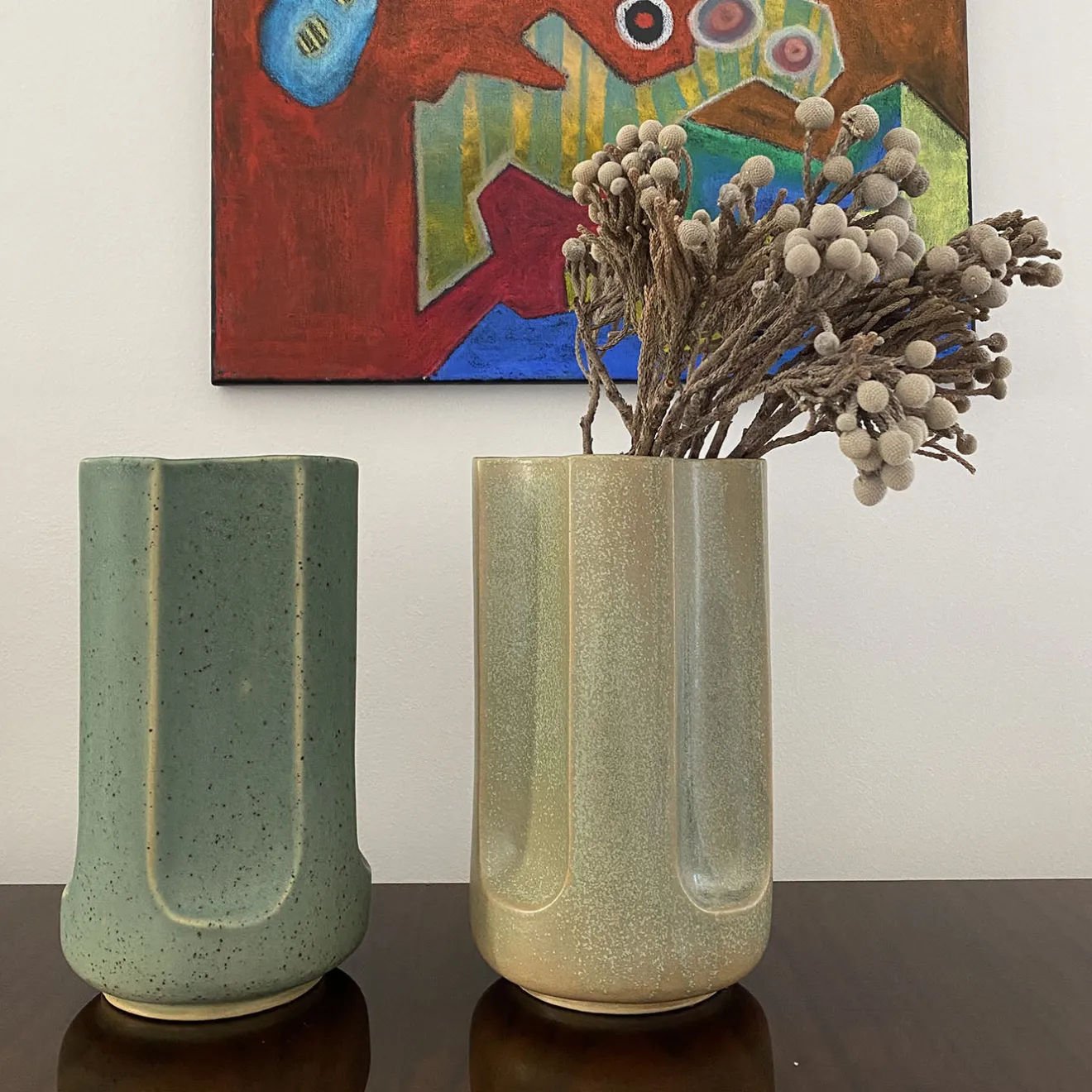 mg12 by Monica Geronimi Vaso Giuseppe Turquesa in ceramica smaltata blu opaco