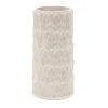 Pietrachiara Vaso grande in gres bianco con motivo a foglie Anne