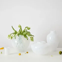 Stories Of Italy Vaso Grande in Vetro di Murano Bianco Opaline Olla
