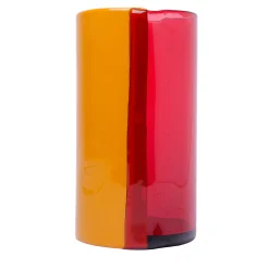 Corsi Design Factory Vaso Grande Two Lines Fucsia e Arancio di Enzo Mari