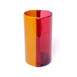 Corsi Design Factory Vaso Grande Two Lines Fucsia e Arancio di Enzo Mari