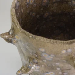 Cristina Cavallari Vaso in ceramica beige maculato Lava 6