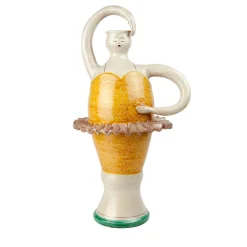 Alessandro Iudici Vaso in ceramica giallo Ballerina