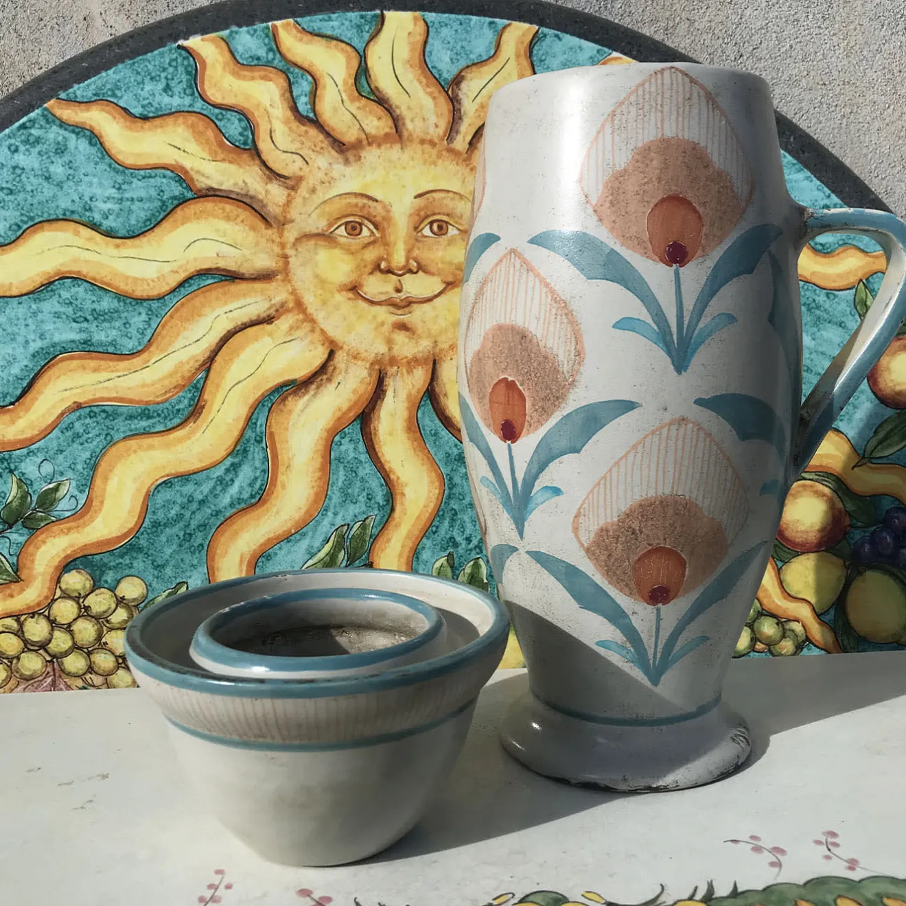 Studio Le Nid Vaso in Ceramica Karma con Coperchio e Finitura Opaca con Motivo Floreale