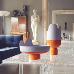 Rometti Vaso in Ceramica Lilla e Arancione Petali di Luca Binaglia