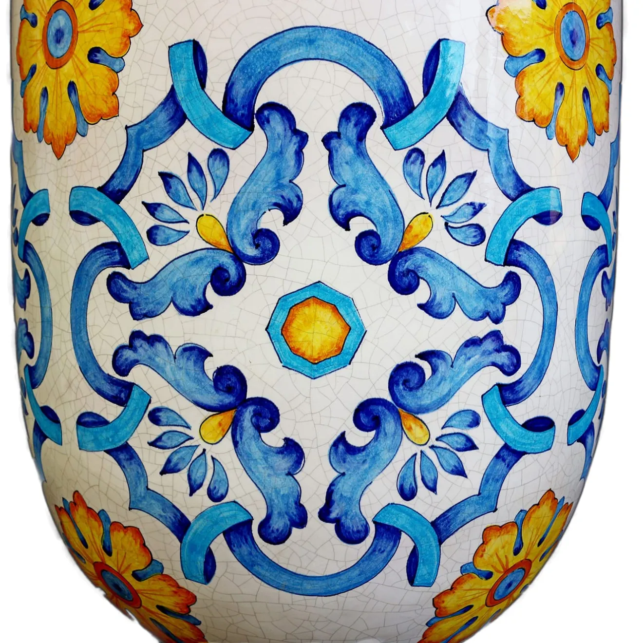 Ceramiche Ceccarelli Vaso in ceramica policroma Anemone Sicilia