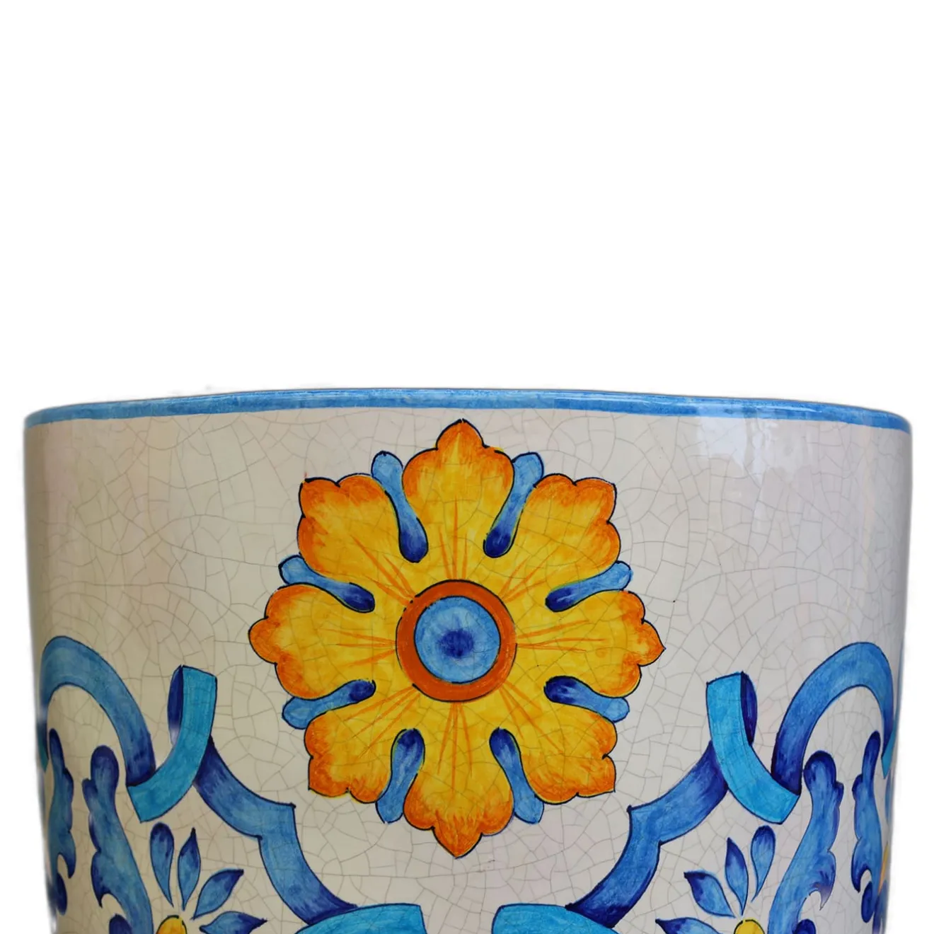 Ceramiche Ceccarelli Vaso in ceramica policroma Anemone Sicilia