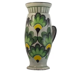 Studio Le Nid Vaso in Ceramica Verde Foglia con Coperchio e Motivo Botanico
