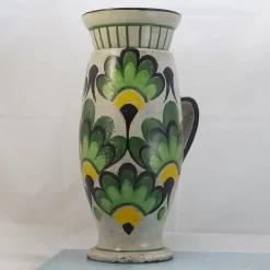 Studio Le Nid Vaso in Ceramica Verde Foglia con Coperchio e Motivo Botanico