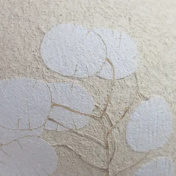 Elena Milani Vaso in gres bianca smaltata Flora Lunaria con motivo floreale