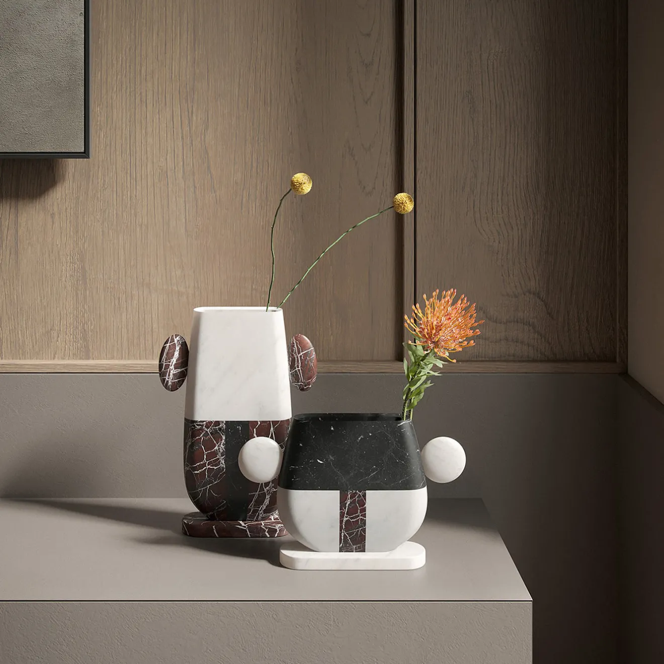 MMairo Vaso in marmo multicolore Tacca di Matteo Cibic