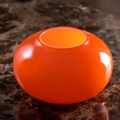 IVV Vaso in Vetro Arancione e Milkwhite Pandora