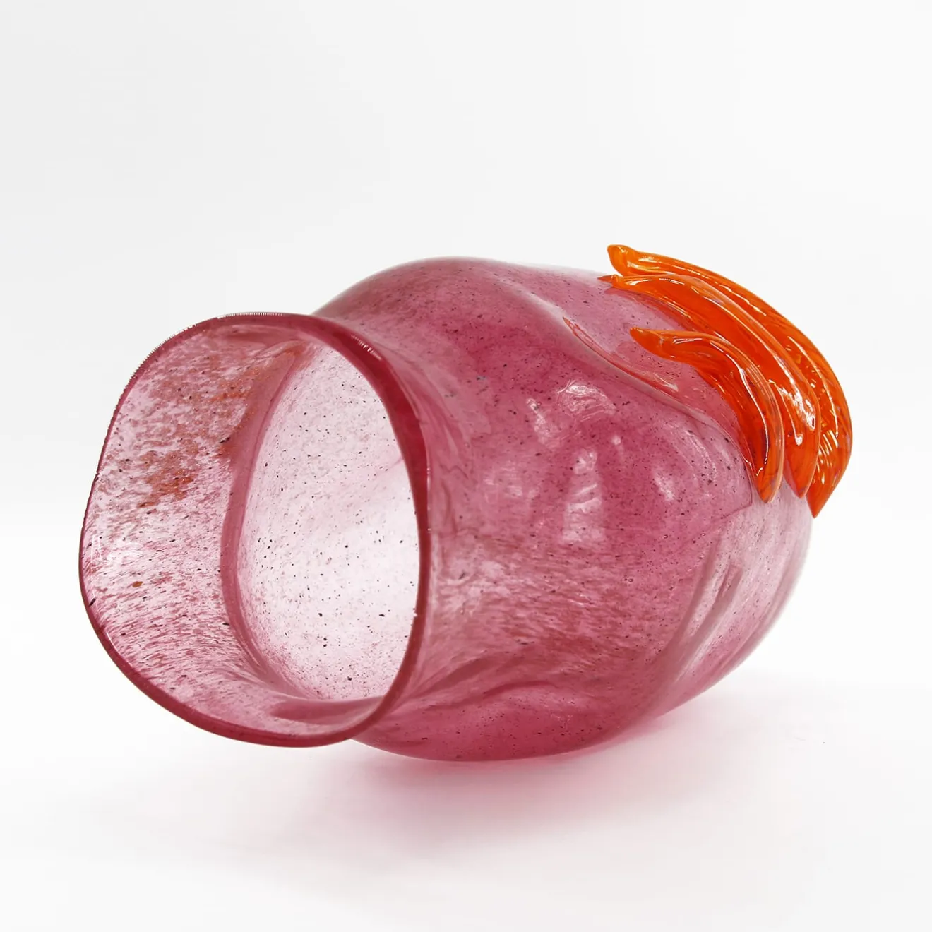 Madeforsoul Vaso in Vetro di Murano Flow Rosa e Arancione