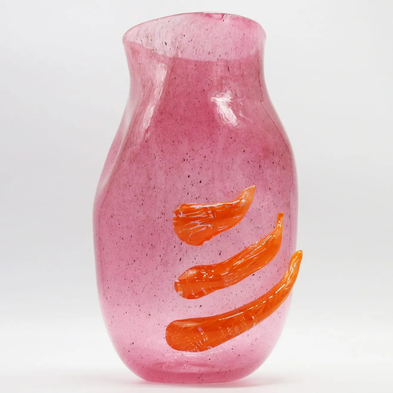 Madeforsoul Vaso in Vetro di Murano Flow Rosa e Arancione