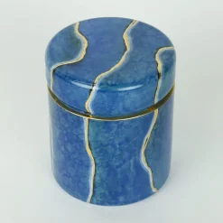 Griffe Montenapoleone by Vetrerie di Empoli Vaso in vetro Lapislazzuli con coperchio