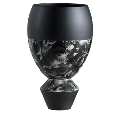 Rometti Vaso Mandola in ceramica nera di Jean-Christophe Clair