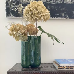 mg12 by Monica Geronimi Vaso MattiaMatteo Foglia in ceramica smaltata verde lucido