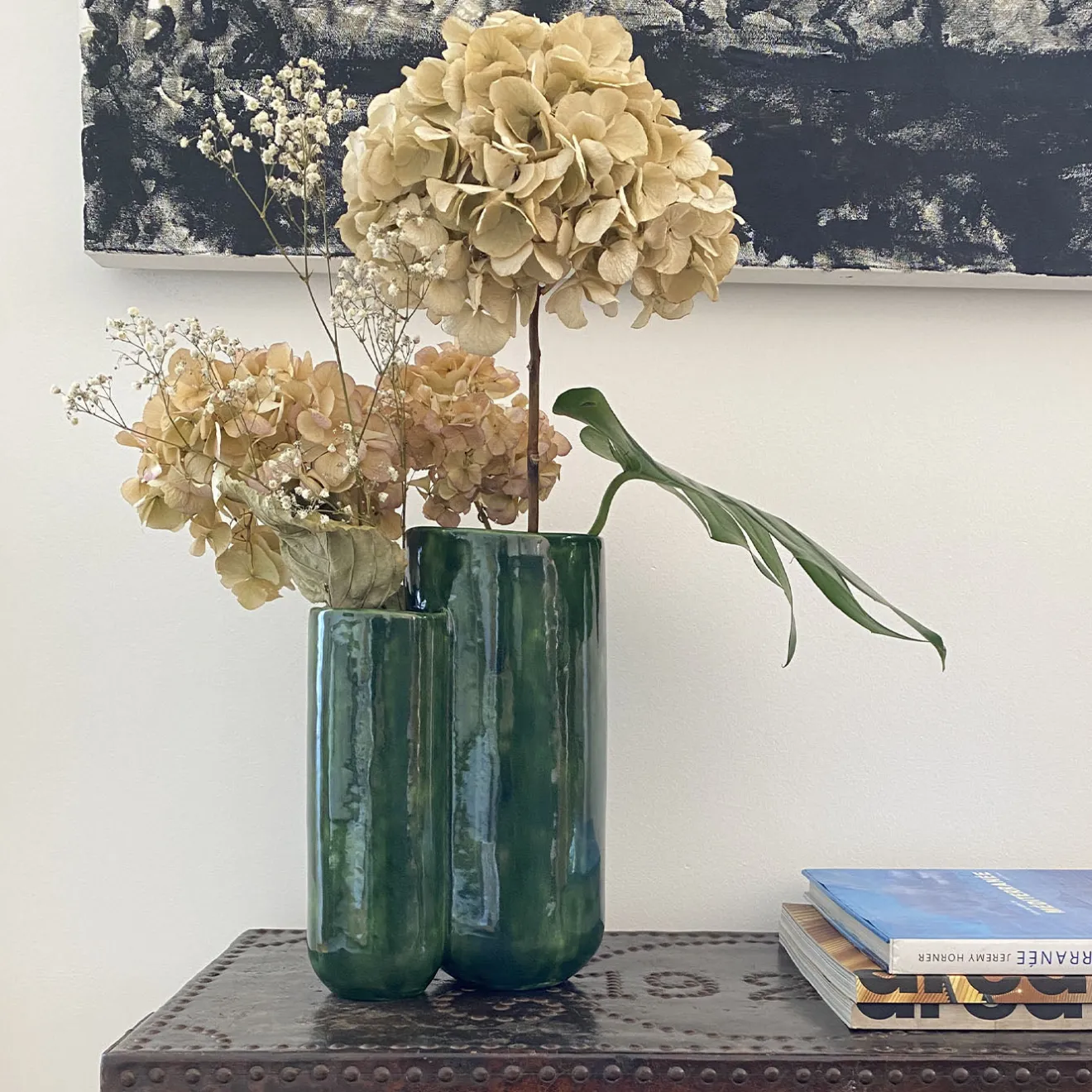 mg12 by Monica Geronimi Vaso MattiaMatteo Foglia in ceramica smaltata verde lucido