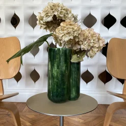 mg12 by Monica Geronimi Vaso MattiaMatteo Foglia in ceramica smaltata verde lucido