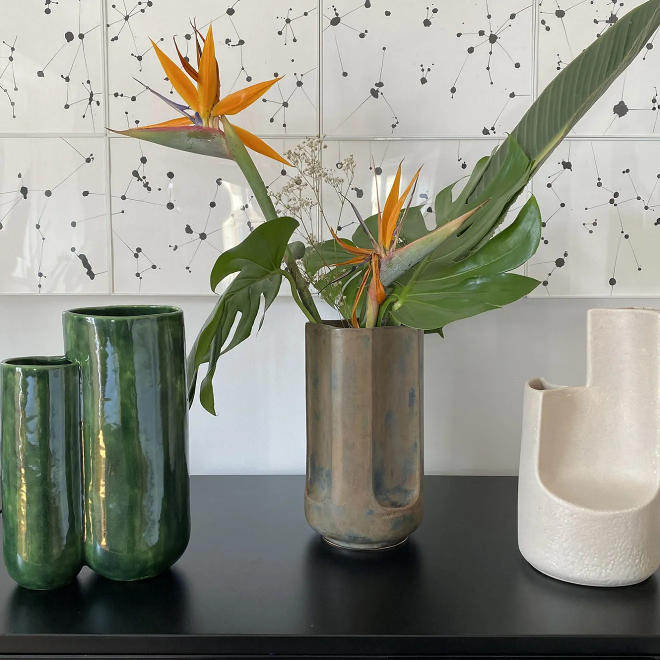 mg12 by Monica Geronimi Vaso MattiaMatteo Foglia in ceramica smaltata verde lucido