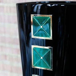 Piccoli Smalti Vaso Maxi in Vetro Nero Cloisonné
