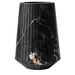 FiammettaV Home Collection Vaso medio a righe in marmo Portoro