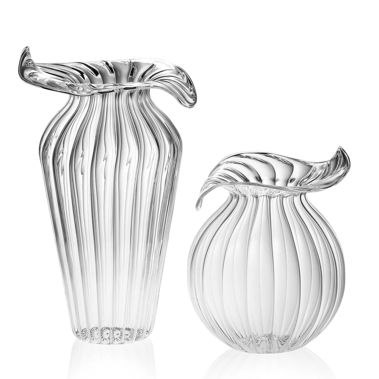 Casarialto Vaso Millerighe Grande in Vetro Trasparente
