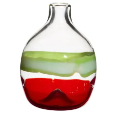 Carlo Moretti Vaso monofiore linea verde e rossa