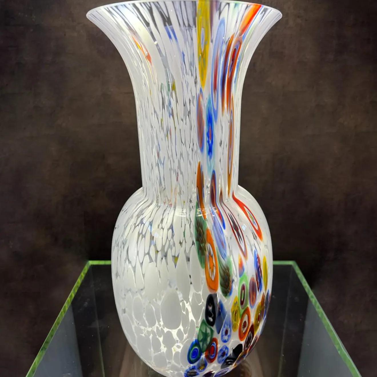 Officine di Murano 1295 Vaso Murrina bianco