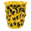 Daria Dazzan Vaso Onda Sunflower giallo e nero lucido