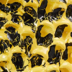 Daria Dazzan Vaso Onda Sunflower giallo e nero lucido