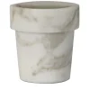 Carrara Home Design Vaso per mini cactus in marmo bianco di Calcutta