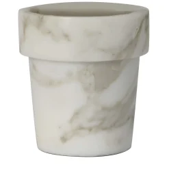 Carrara Home Design Vaso per mini cactus in marmo bianco di Calcutta