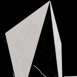 Carcino Design Vaso Polimelus Nero Marquina e Bianco Carrara