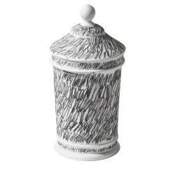 Cassina Vaso Post Scriptum in bianco e nero con coperchio di Formafantasma