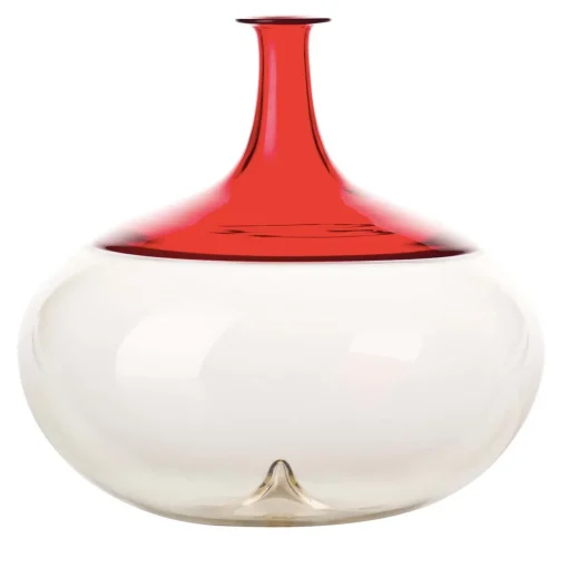 Venini Vaso rotondo Bolle di Tapio Wirkkala in rosso/chiaro