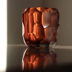 Micheluzzi Glass Vaso Rullo Ambra